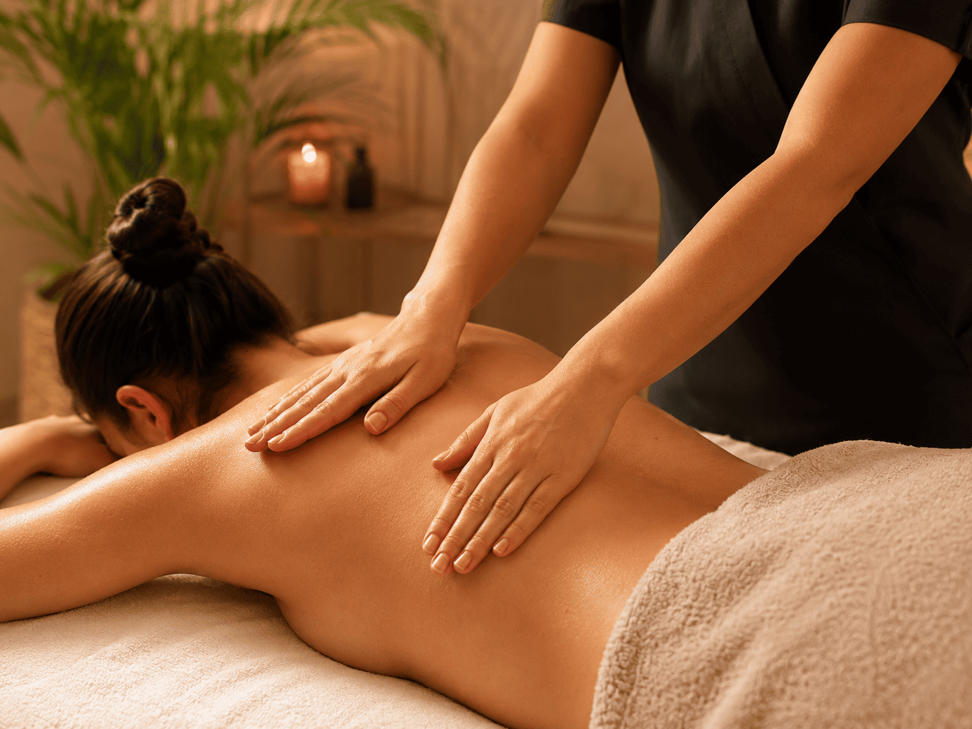 Klassische Massagetechniken am Rücken — Streichen, Kneten, Reiben, Klopfen, Vibrieren