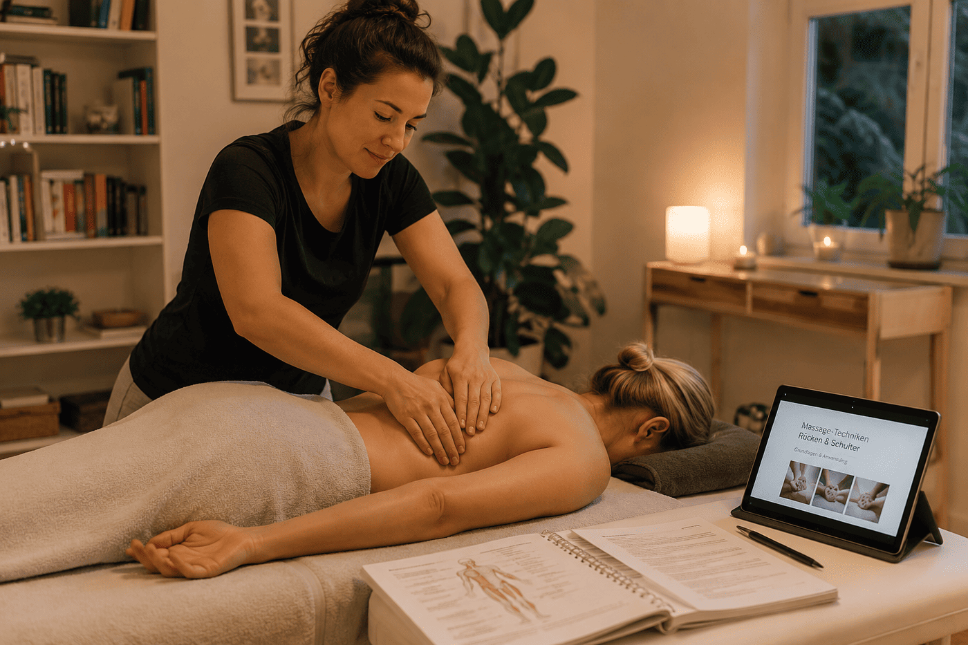 Massage am Partner üben — Massieren lernen im häuslichen Praxis-Setting