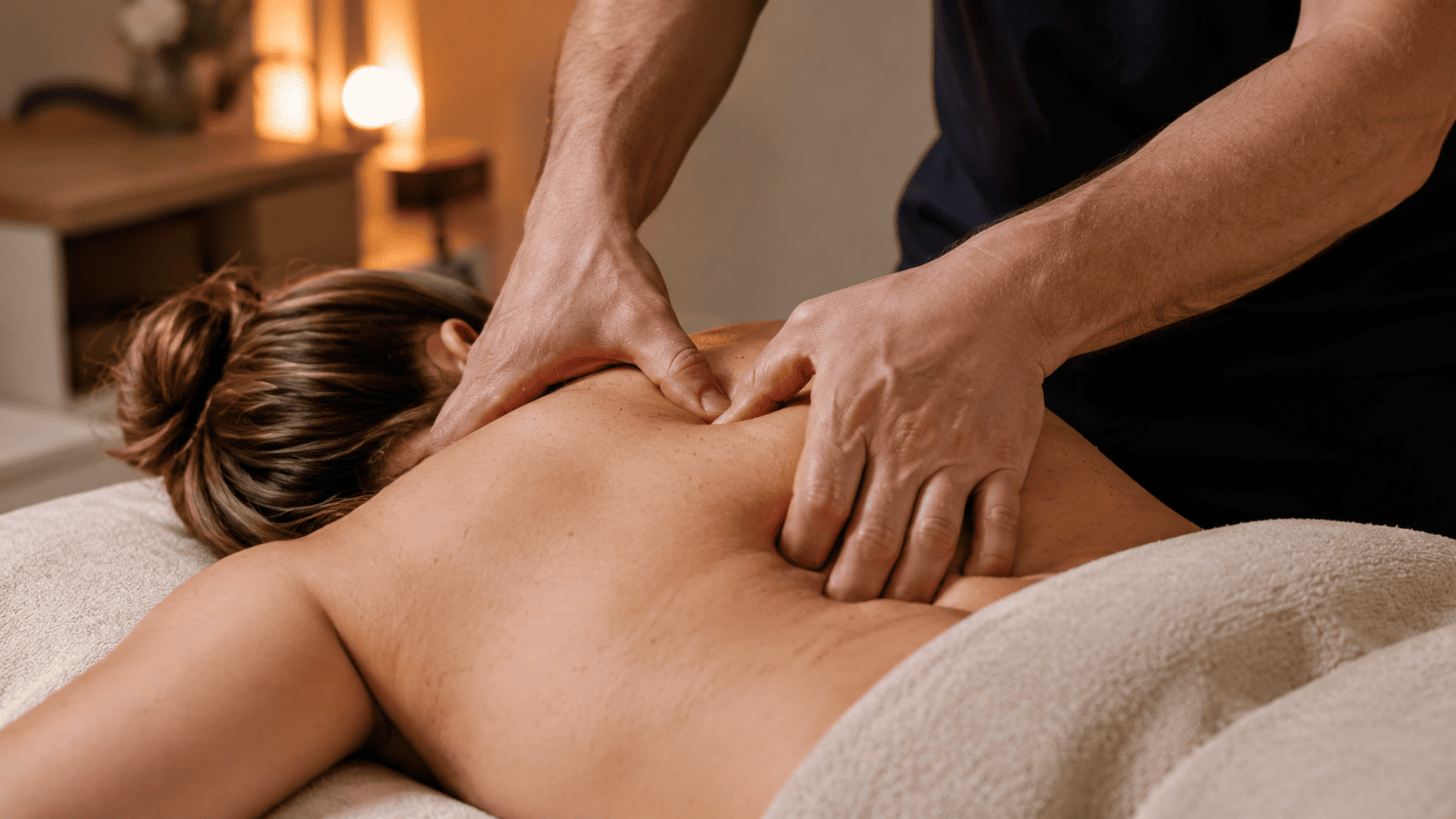 Klassische Massage mit fester Knet- und Schiebetechnik — Reaktionen je nach Druck und Massageart unterschiedlich