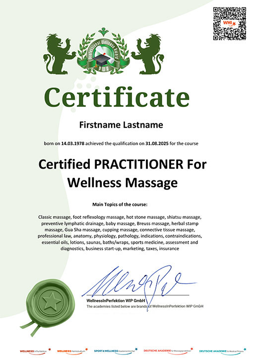 Gedrucktes englisches PWA-Certificate