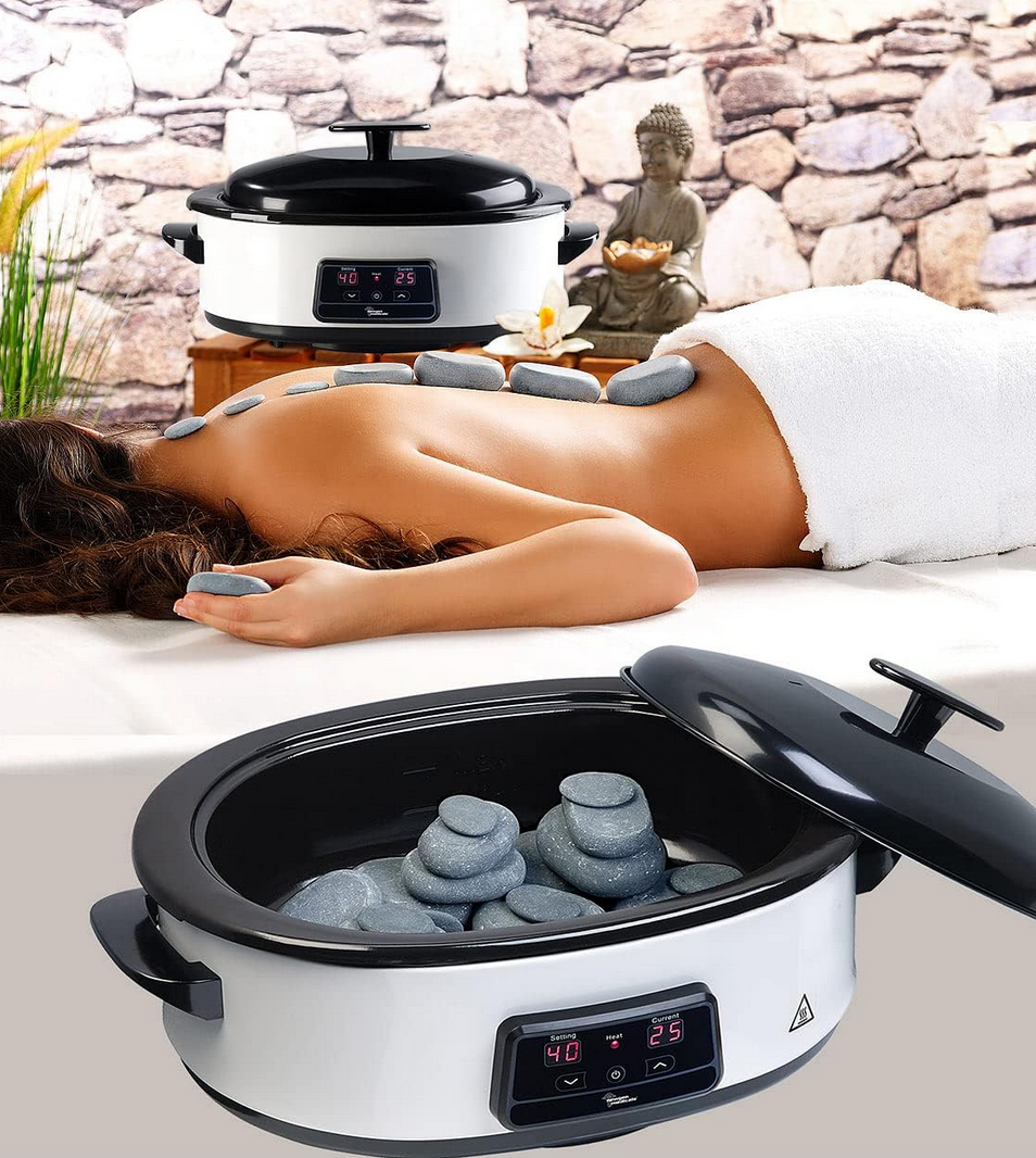 Bild zu Hot Massage: Hot-Stone-Set mit digitaler Steuerung, 23 Steinen & Abschalt-Automatik